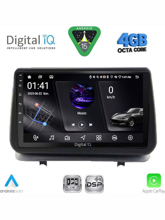 Digital IQ Car Audio System for Renault Clio 2005-2011 Bluetooth USB WiFi GPS Apple CarPlay Android Auto with 9" Touch Screen