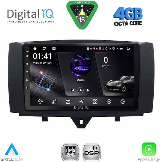 Digital IQ Ηχοσύστημα Αυτοκινήτου για Smart ForTwo 2010-2015 (Bluetooth/USB/WiFi/GPS/Apple-Carplay/Android-Auto) με Οθόνη Αφής 9"