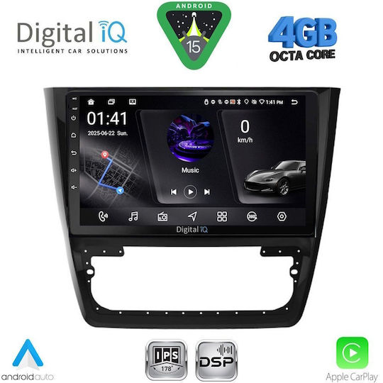 Digital IQ Car Audio System for Skoda Yeti 2014-2018 with Clima (Bluetooth/USB/WiFi/GPS/Apple CarPlay/Android Auto) with 10" Touch Screen