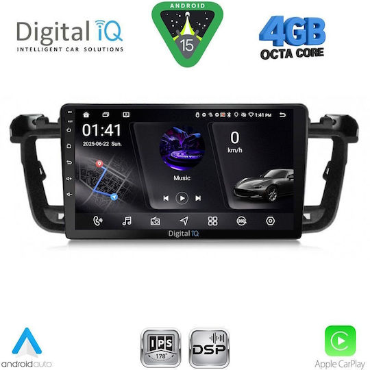 Digital IQ Ηχοσύστημα Αυτοκινήτου για Peugeot 508 2010-2016 (Bluetooth/USB/WiFi/GPS/Apple-Carplay/Android-Auto) με Οθόνη Αφής 9"