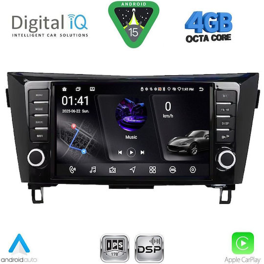 Digital IQ Ηχοσύστημα Αυτοκινήτου για Nissan Qashqai / X-Trail 2014-2021 (Bluetooth/USB/WiFi/GPS/Apple-Carplay/Android-Auto) με Οθόνη Αφής 9"
