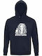 Hanorac Cu Glugă Bumbac Organic Unisex Science Rocks Isaac Newton Albastru Marin Francez