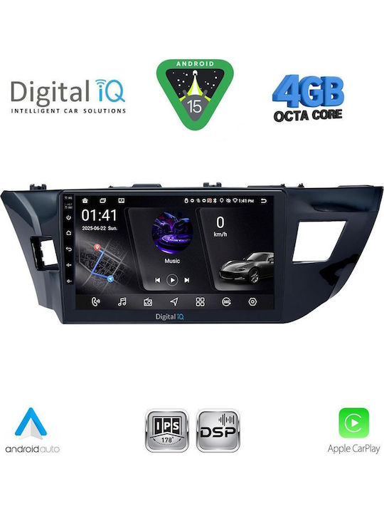 Digital IQ Car Audio System for Toyota Corolla 2013-2016 (Bluetooth/USB/WiFi/GPS/Apple CarPlay/Android Auto) with 10" Touch Screen