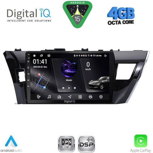 Digital IQ Car Audio System for Toyota Corolla 2013-2016 (Bluetooth/USB/WiFi/GPS/Apple CarPlay/Android Auto) with 10" Touch Screen