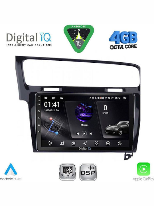 Digital IQ Car Audio System for Volkswagen Golf 2013-2020 with Clima (Bluetooth/USB/WiFi/GPS/Apple CarPlay/Android Auto) with 10" Touch Screen