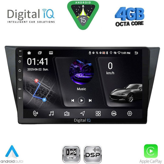 Digital IQ Ηχοσύστημα Αυτοκινήτου για Volkswagen Tiguan 2016 με Clima (Bluetooth/USB/WiFi/GPS/Apple-Carplay/Android-Auto) με Οθόνη Αφής 10"