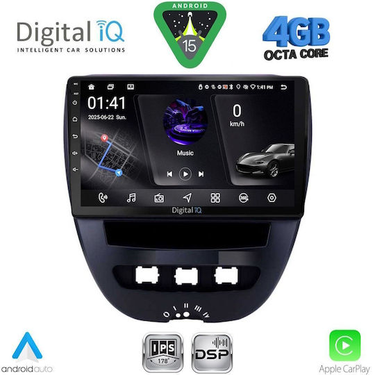 Digital IQ Ηχοσύστημα Αυτοκινήτου για Toyota Aygo 2005-2014 (Bluetooth/USB/WiFi/GPS/Apple-Carplay/Android-Auto) με Οθόνη Αφής 10"