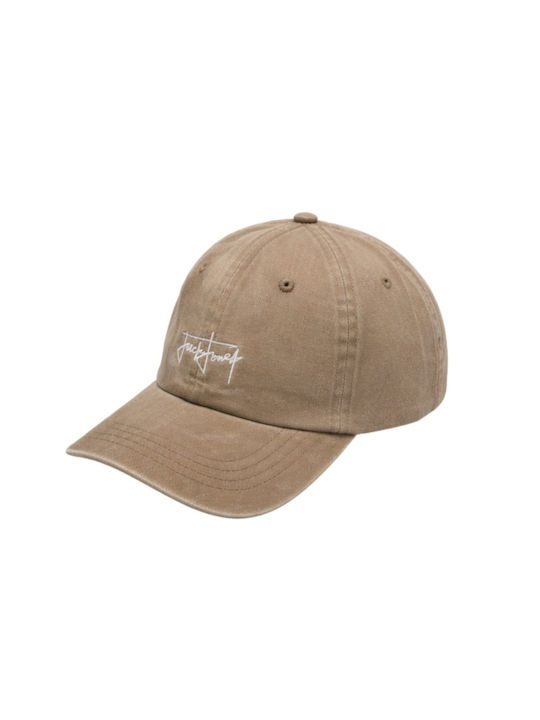 Мъжка Шапка Jack & Jones Лого Памук Кафяв
