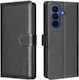 Binfen Book Piele Artificială / Silicon Negru Huse Telefoane Galaxy A37