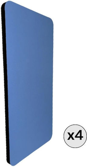 Panou Fonoabsorbant (4 Bucăți) 60cm x 120cm x 40mm în Culoare Albastră