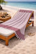 SteweHome Beach Towel Pareo Cotton Burgundy 170x90cm