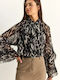 Damen Bluse Tierdruck Leo
