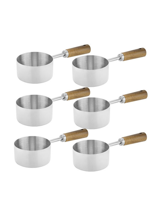 Raki Bol Cromat De Servire Pentru Dip Rotund Din Inox Argintiu 6 Bucăți