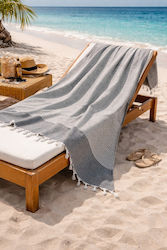 SteweHome Cotton Gray Beach Towel-Pareo