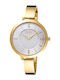 Loisir Womens Watch Battery with Gold Metal Bracelet