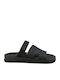 Leather Women's Flat Sandals Black