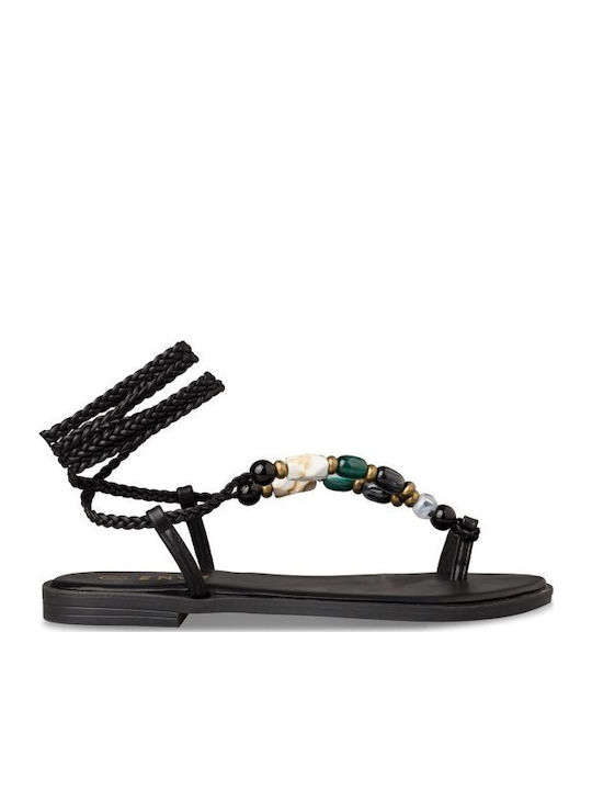 Envie Shoes Damen Flache Sandalen Schwarz