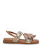 Carmela Leather Women's Flat Sandals Flatforms Ecru