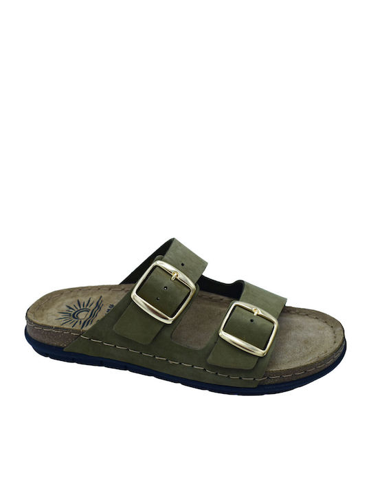 Leather Women's Anatomic Green Sandals