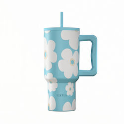 Estia Pahar cu mâner cu pai XL Save The Aegean 900 ml Albastru Daisy Estia Pahar cu mâner cu pai XL Save The Aegean 900 ml Albastru Daisy