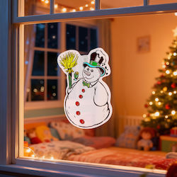 Christmas Window Decoration 30x29 Cm Snowman Design Suction Cup Ornament