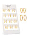 Asimi Body Piercing Men's Earrings Hoops Steel Gold Plated with Stones