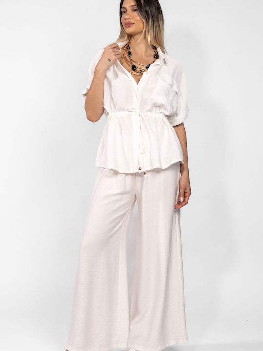 Damen Weißes Set mit Hose