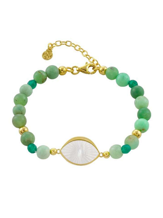 Oxette Women's Bracelet with Eye Design Gold Plated Silver 16cm