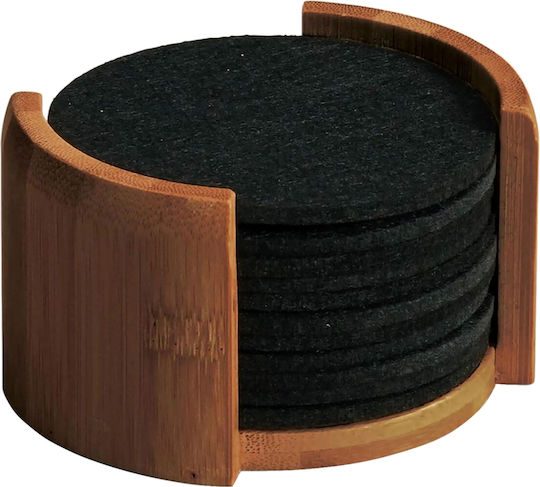 Kesper Runder Untersetzer Hölzernes mit Gestell Schwarze 10cm 12Stücke Kesper Runder Untersetzer Hölzernes mit Gestell Schwarze 10cm 12Stücke