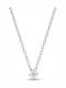 Kiriakos Gofas Solitaire Necklace Made of Silver with Diamond