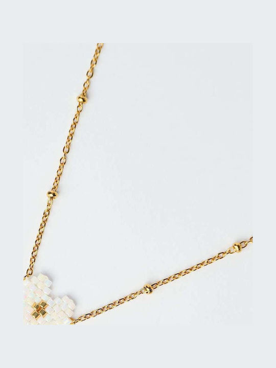The Gem Stories Necklace with Heart Design in Gold Plated Silver