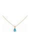 Rebekka Necklace with Tear Design in Gold Plated Steel Light Blue