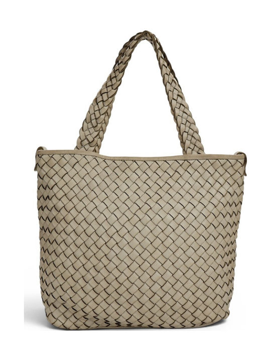 Damentasche Shopper Schulter Leder Taupe