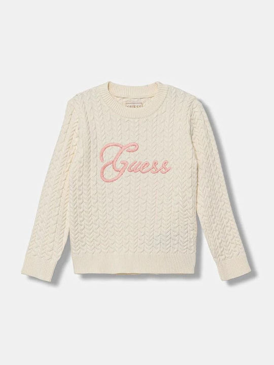 Guess Pulover Pentru Copii Cu Mâneci Lungi Roz