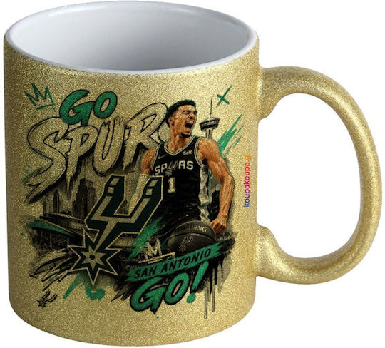 Koupakoupa Victor Wembanyama Basketball Κούπα Κεραμική Χρυσή 330ml