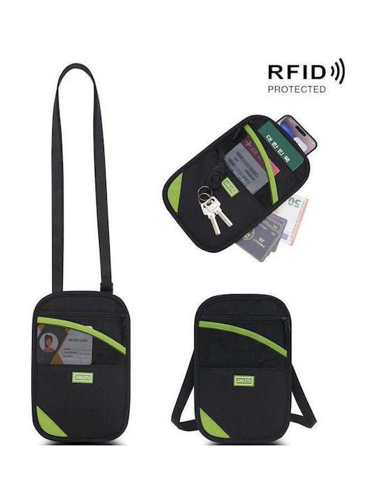 Θήκη Κάρτας Junletu Rfid Αντικλεπτική Προστασία Προστατευτικό Διαβατηρίου Ταυτότητας Θήκη Εισιτηρίων Κερμάτων Πράσινη