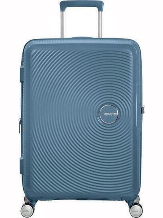 American Tourister Soundbox Medium Travel Suitcase Stone Blue Height 67cm