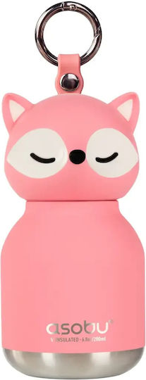 Asobu Bestie Kids Water Bottle Thermos Pink Fox 200ml