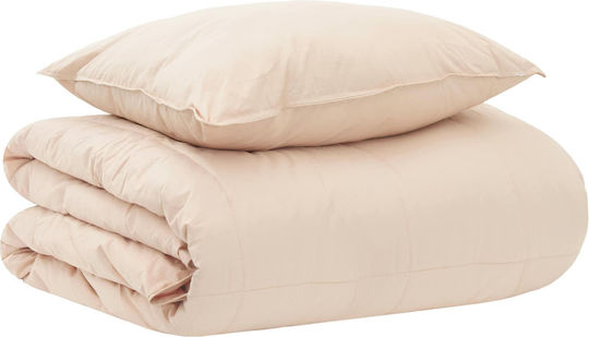 vidaXL vidaXL Set Steppdecken Einzel 155x200cm Beige 150 GSM