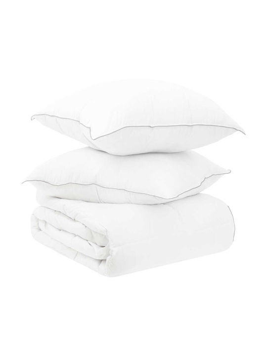vidaXL Single Duvet Set 155x220 cm White 250 GSM