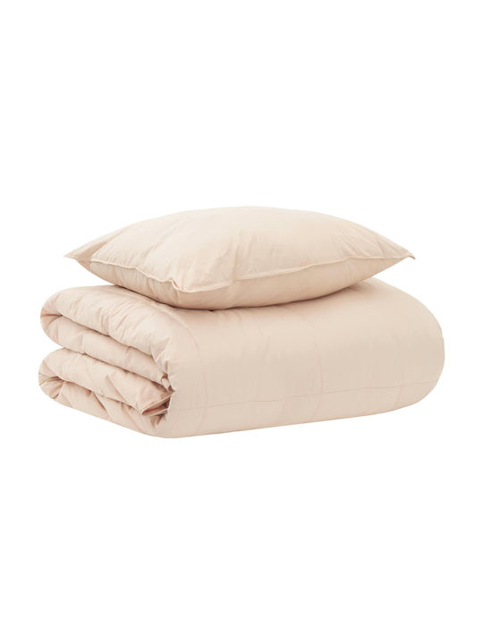vidaXL Set Steppdecke Einzel 155x200cm Beige 15...