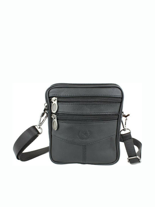 Vero Bags Leather Men's Shoulder / Crossbody Bag Black