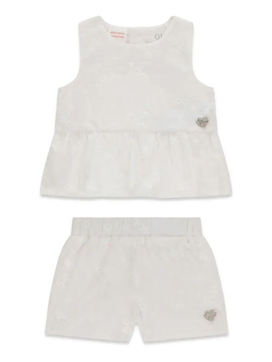 Kids Set with Shorts Summer 2pcs White