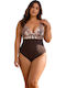 One Piece Swimsuit with Light Padding Brown