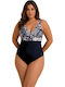 One Piece Swimsuit with Light Padding Black
