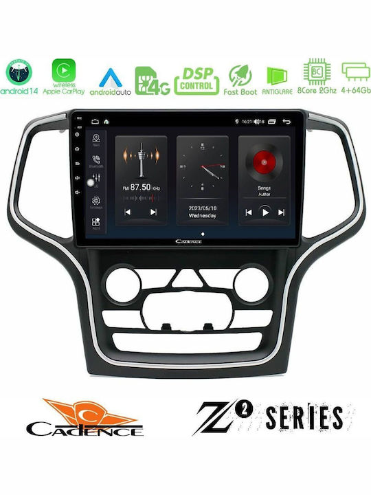 Cadence Car Audio System for Jeep Grand Cherokee 2014-2020 (Bluetooth/USB/WiFi/GPS/Apple CarPlay/Android Auto) with 10" Touch Screen