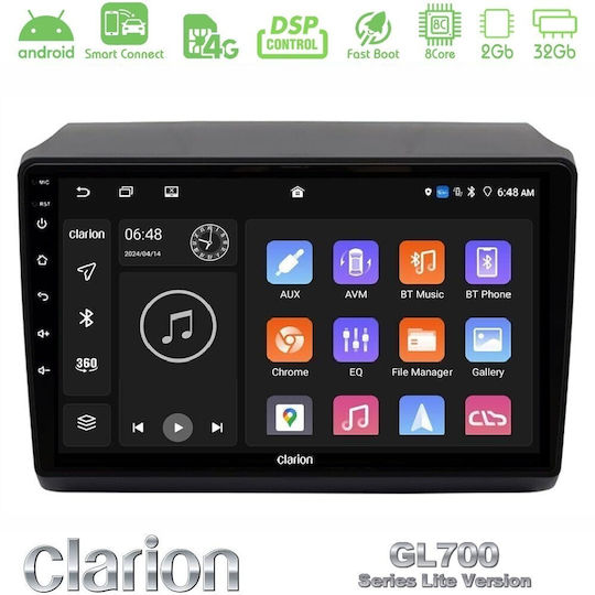 Clarion Car Audio System for Peugeot Boxer Fiat Ducato Citroen Jumper 2022-2023 (Bluetooth/USB/WiFi/GPS/Apple CarPlay/Android Auto) with 9" Touch Screen