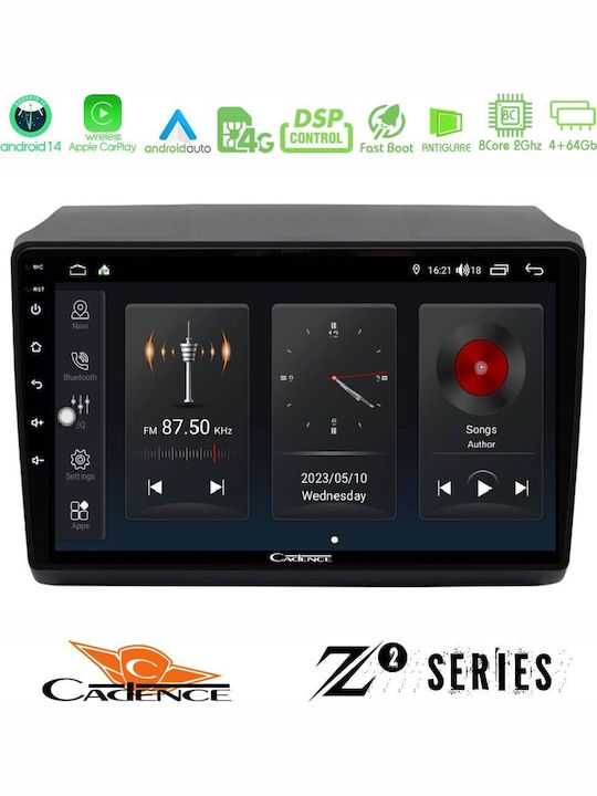 Cadence Car Audio System for Peugeot Boxer Fiat Ducato Citroen Jumper Bluetooth USB WiFi GPS Apple CarPlay Android Auto with 9" Touch Screen