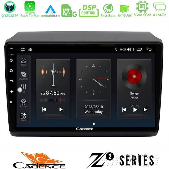 Cadence Ηχοσύστημα Αυτοκινήτου για Peugeot Boxer Fiat Ducato Citroen Jumper 2023-2024 (Bluetooth/USB/WiFi/GPS/Apple-Carplay/Android-Auto) με Οθόνη Αφής 9"