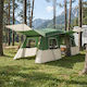 vidaXL Camping Tent Green 4 Seasons for 3 Peopl...